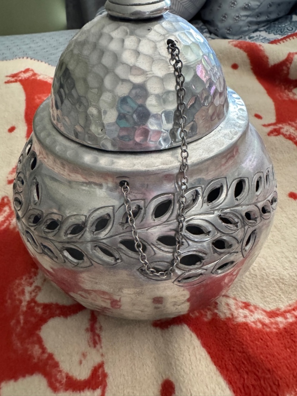 Hammered Silver Decorative Lidded Jar made in India